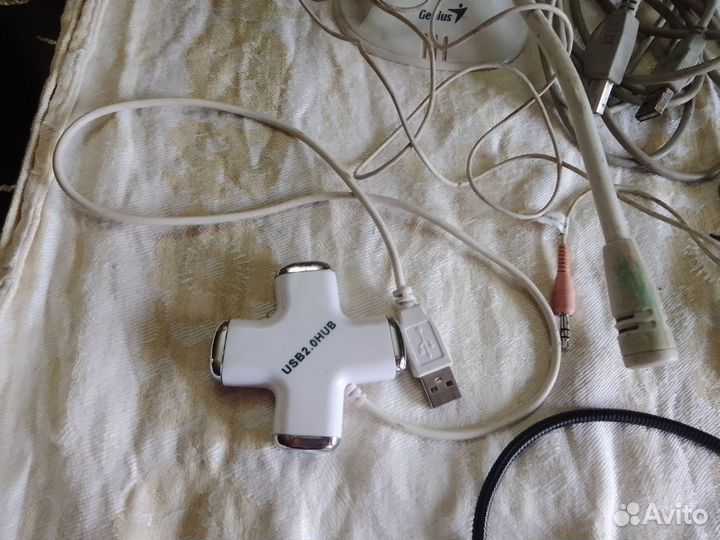 Кабель принтера, переходник USB-PS2, USB-фонарик