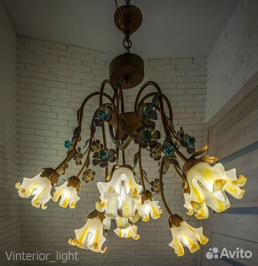 Винтажная люстра СССР «Букет лилий», 90-е гг