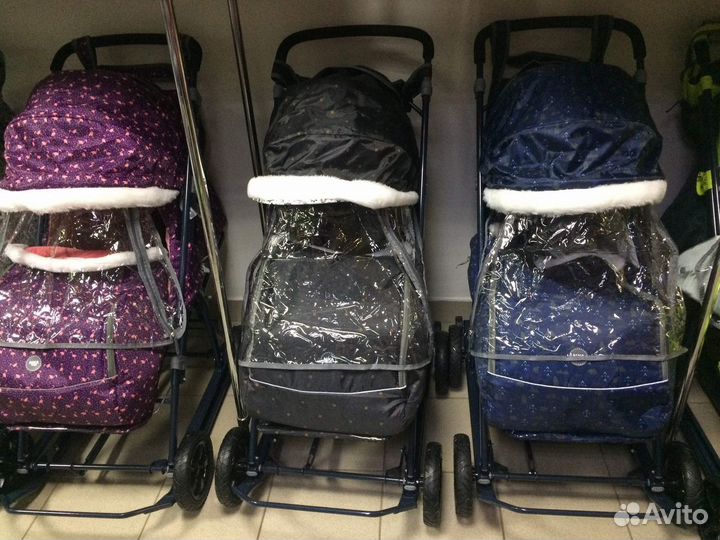 Санки коляски Ника 8-1 Большие 4е Надув-Еva кол