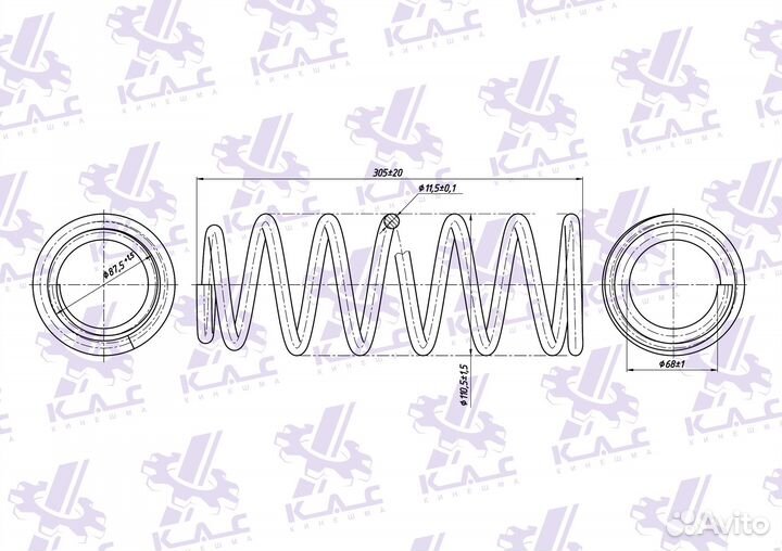 Пружина (2 шт.) задней подвески Nissan Almera