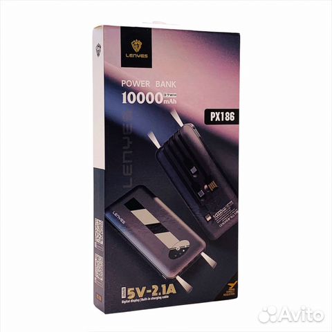 Power bank lenyes PX186 10 000mAh Black