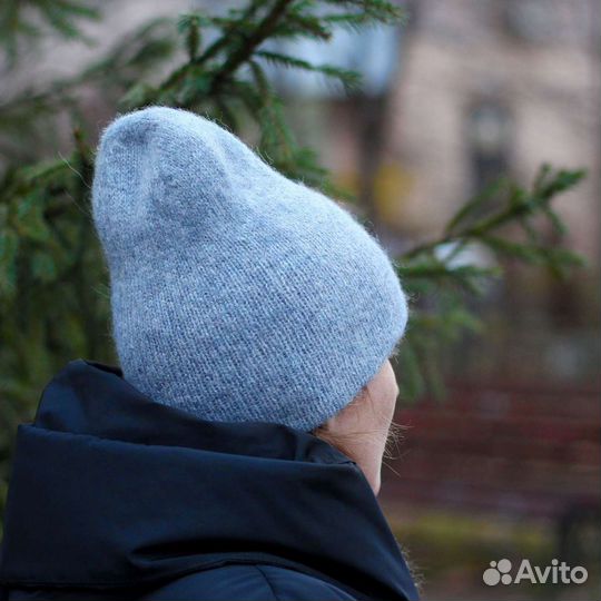 Шапка вязанная из альпаки, новая