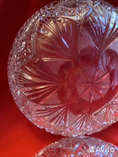 Шкатулка,конфетница хрустальная Богемия