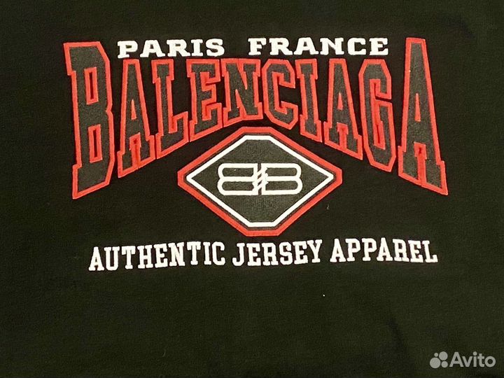 Футболка Balenciaga, Black Red Logo