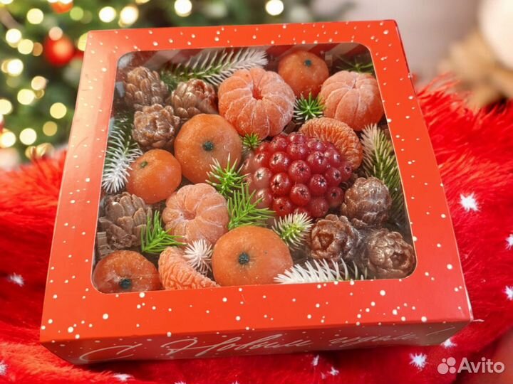 Мыло ручной работы, набор шишки/мандарины