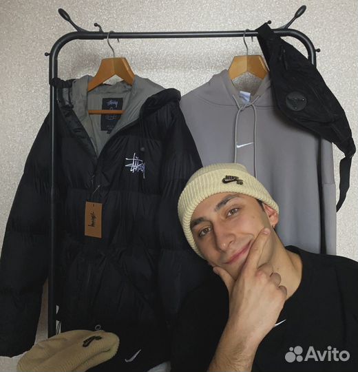 Стильная унисекс шапка бежевая Nike SB