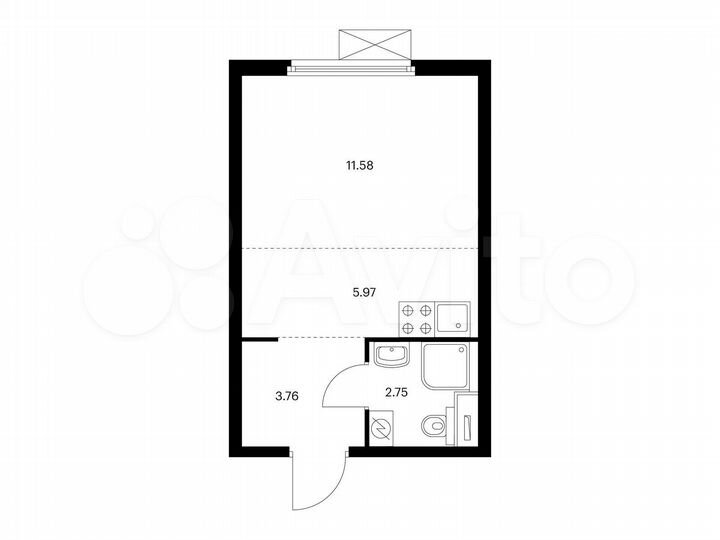 Квартира-студия, 24,1 м², 33/33 эт.