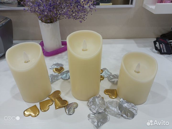 Набор свечей электронных от батареек 3 шт