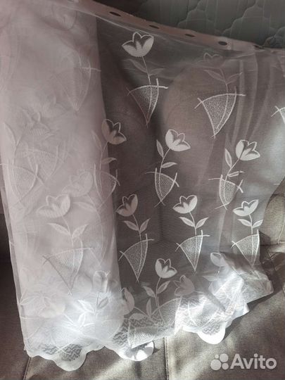 Тюль короткий метражом.Разный рисунок