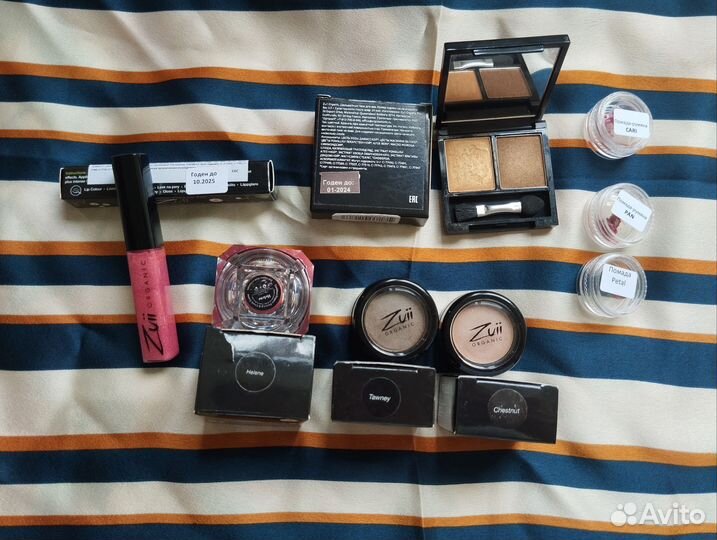 Тени, румяна-помада, блеск для губ Zuii Organic