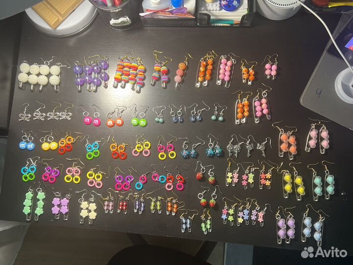 Серьги из бисера ручной работы