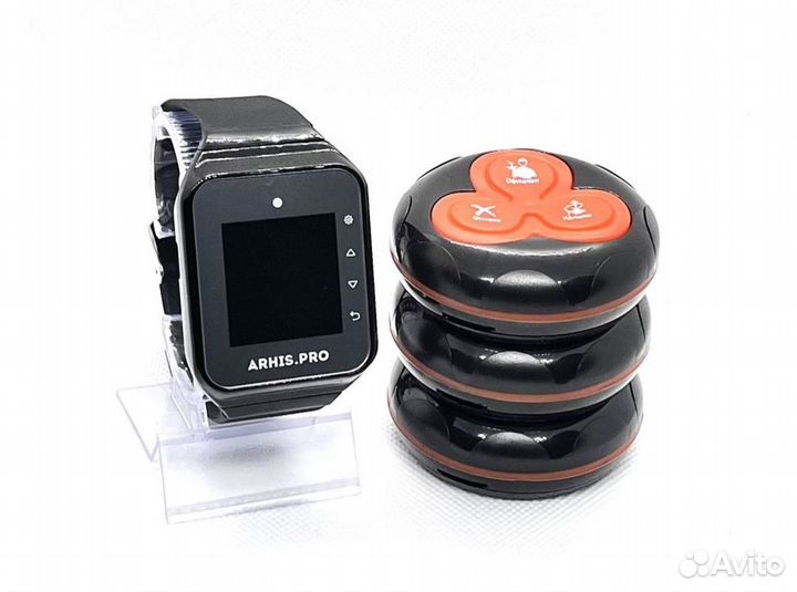 Кнопка вызова официанта с часами для кафе, баров