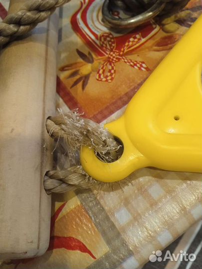 Канат джутовый для лазанья, трапеция с кольцами