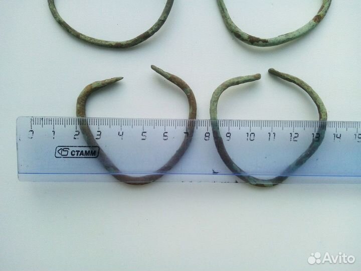4 шт браслет бронза, сарматы, 5-6 в. голова змеи