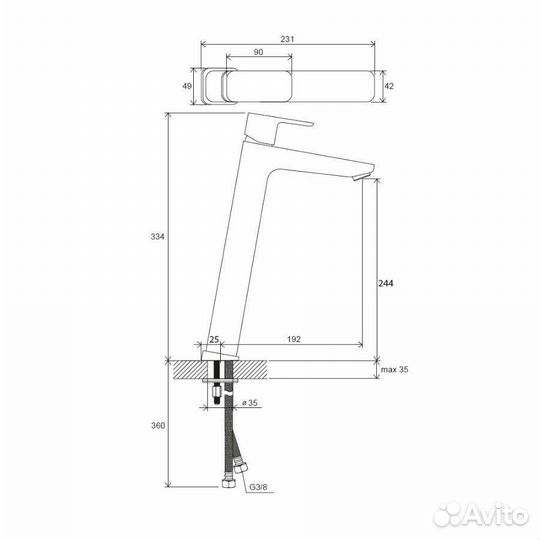 Смеситель для раковины Ravak 10 Free X070130