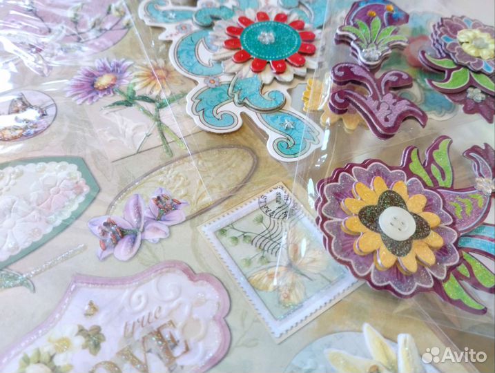 Наклейки, штампы и др. для скрапбукинга, поделок