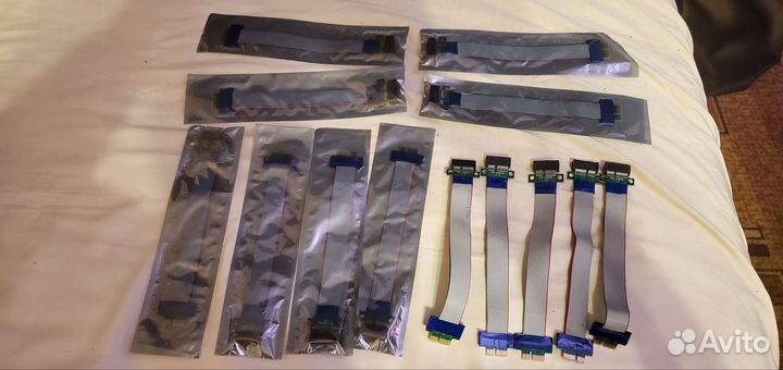 Удлинитель рейзер для видеокарты pci x1 13шт