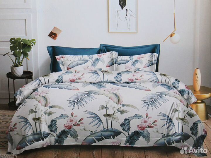 Комплект постельного белья евро с простыней на рез