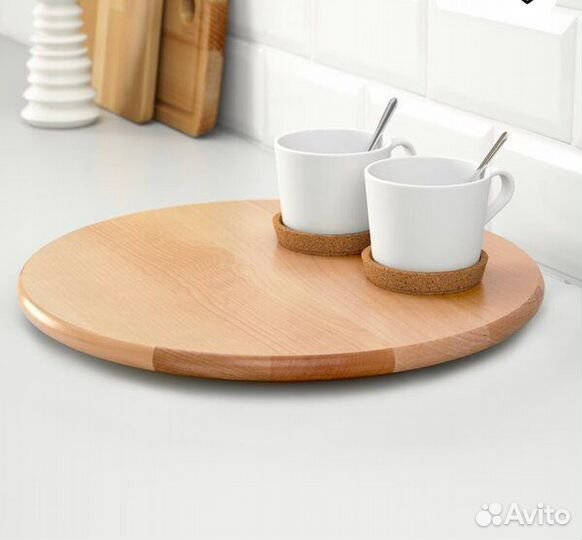 IKEA Поднос вращающийся, массив дерева snudda