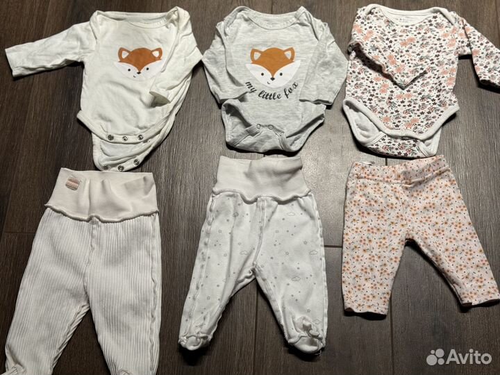 Пакет вещей на новорожденную 50,56,62 в роддом