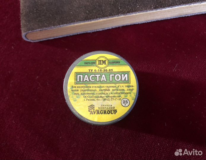 Доска-притир для финишной правки ножей + паста