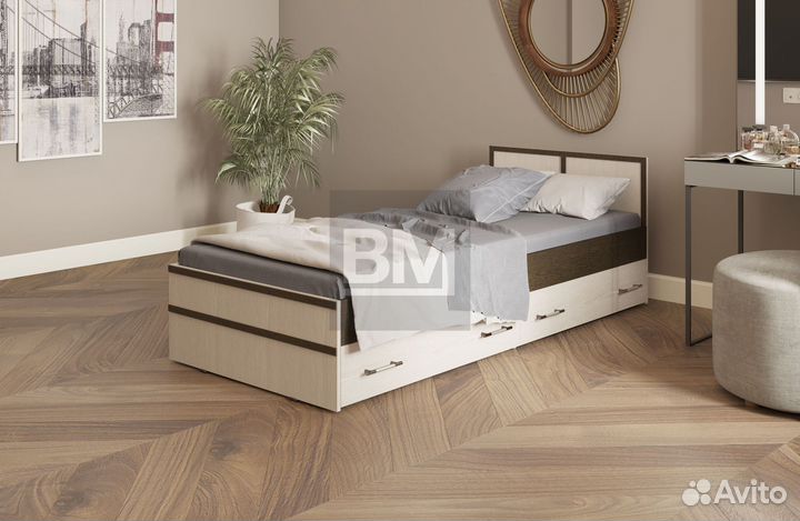 Кровать новая с 2 ящиками