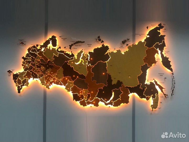 Карты России из дерева Ангарск