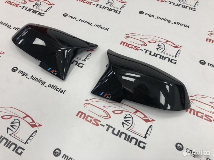 Крышки зеркал м3 стиль BMW f30 с М лого черные