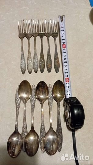 Мельхиоровые ложки вилки столовые приборы