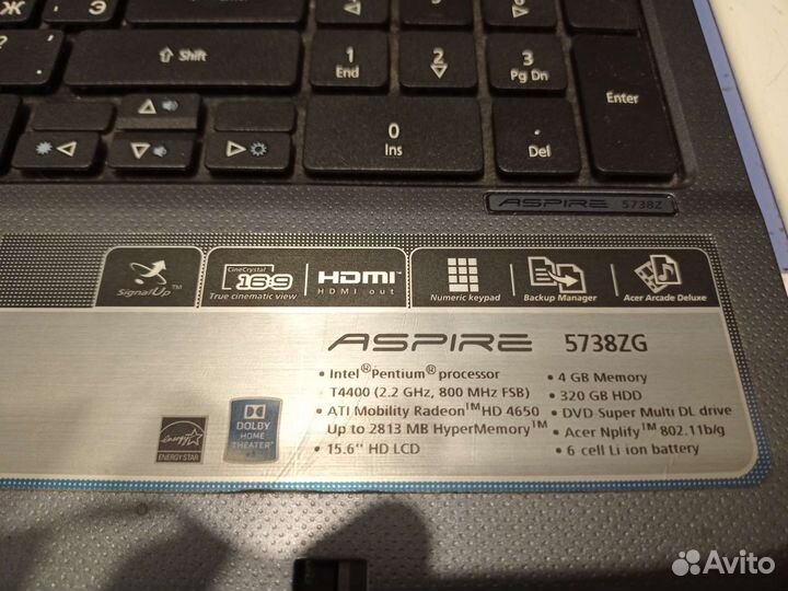 Acer aspire 5738zg