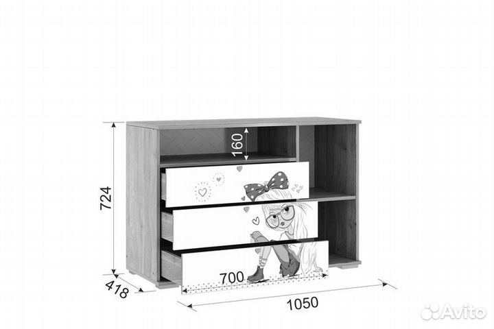 Комод детский Алина