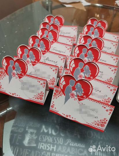 Свадебные Карточки для рассадки гостей