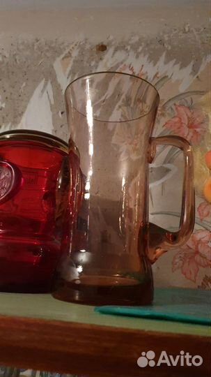 Вазы из цветного стекла СССР