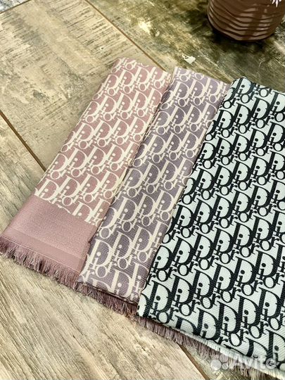 Платок тонкий Dior из шерсти и хлопка 3 оттенка