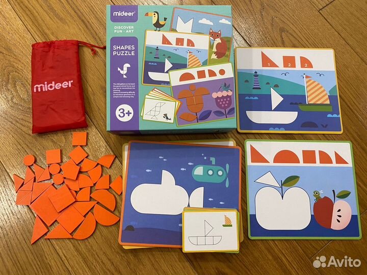 Деревянный танграм Shape puzzle Mideer