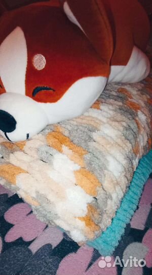 Плед вязаный плюшевый