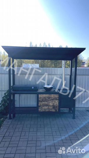 Кованные мангалы с крышей