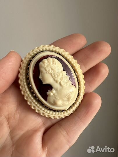 Брошь винтажная винтаж камея