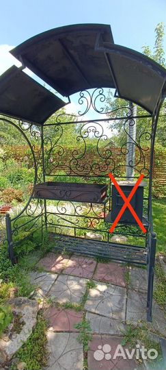 Кованый мангал с крышей б/у