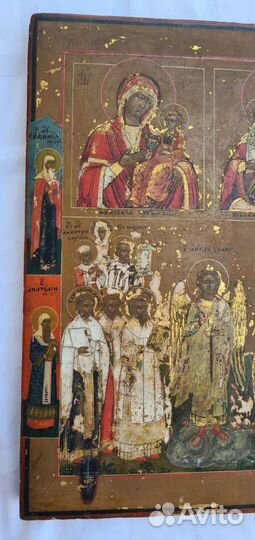 Икона Старинная. Шикарная. Трехчастник