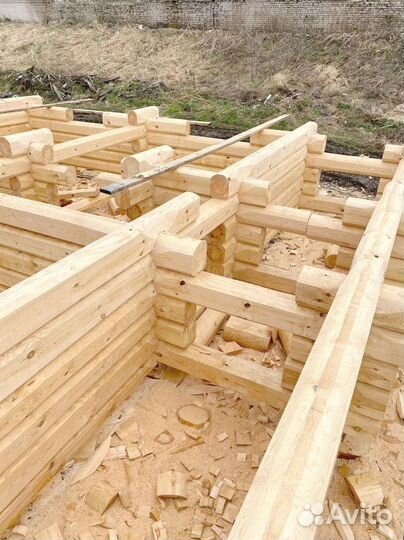 Рубка сруба под дом из лафета