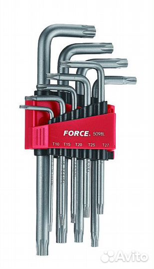 Набор торкс г-образн. удлин. c отверст т10н-т50н, 9 предм