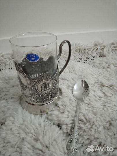 Чайный подарочный набор подстаканник с ложкой