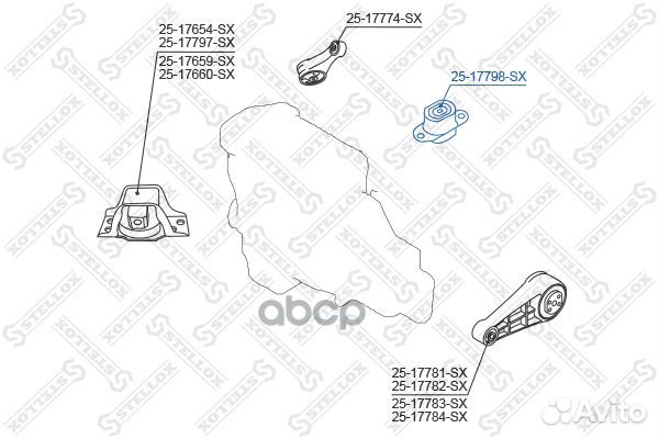 25-17798-SX подушка двс Nissan Note 1.4/1.5/1