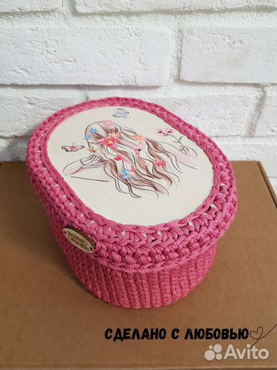 Корзина вязаная ручная работа