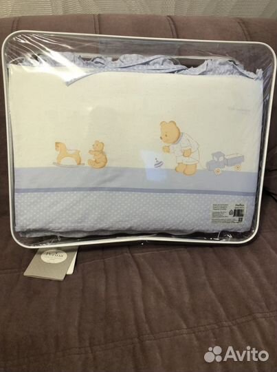 Детское постельное белье в кроватку с бортиками pe