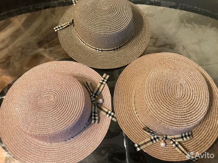 Новая соломенная шляпа канотье