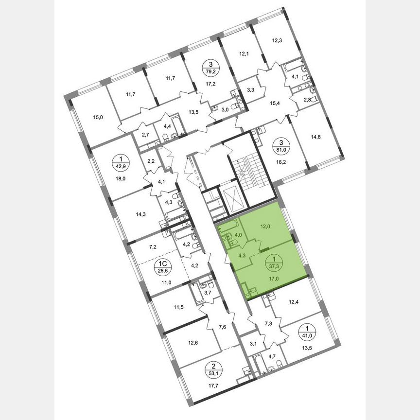 1-к. квартира, 37,3 м², 5/17 эт.