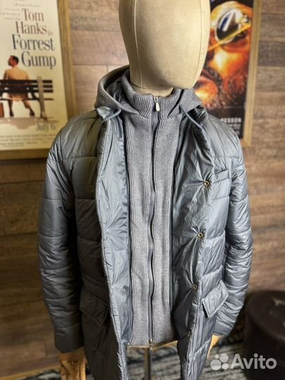 Пуховик куртка серая Brunello Cucinelli 52 XL