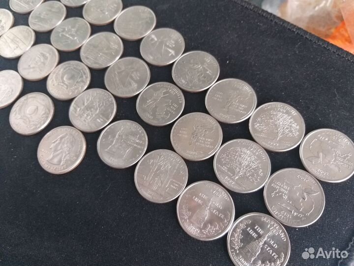 Монеты четвертаки 25 центов